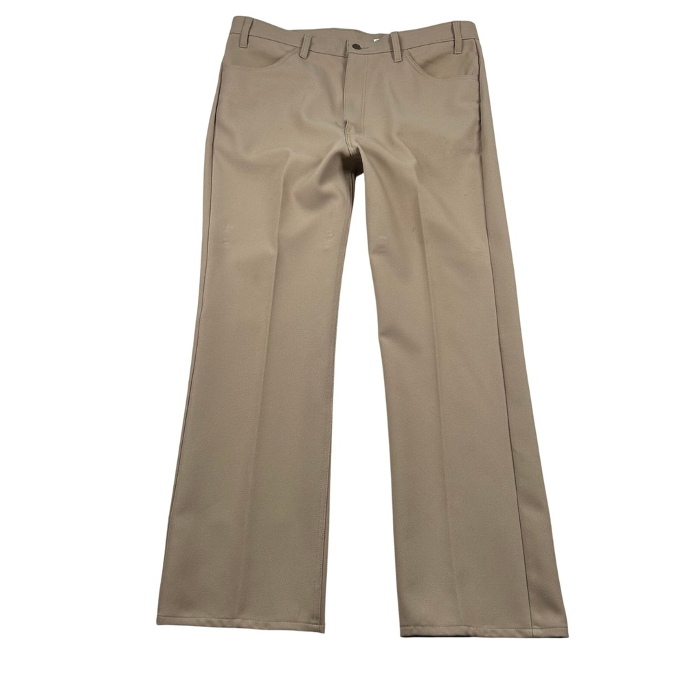 Vintage Levis 517 Pants Mens 40x32 Tan Beige Bootcut Polyester Cowboy USA Y2K
